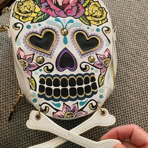 Betsey Johnson White Skull Crossbody Bag